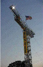 Bungee jumper in mid-fall
