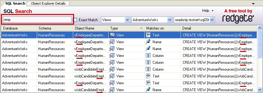 SQL Search 3