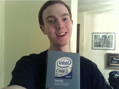 Me holding Intel Core2 Quad Q6600 2.4GHz